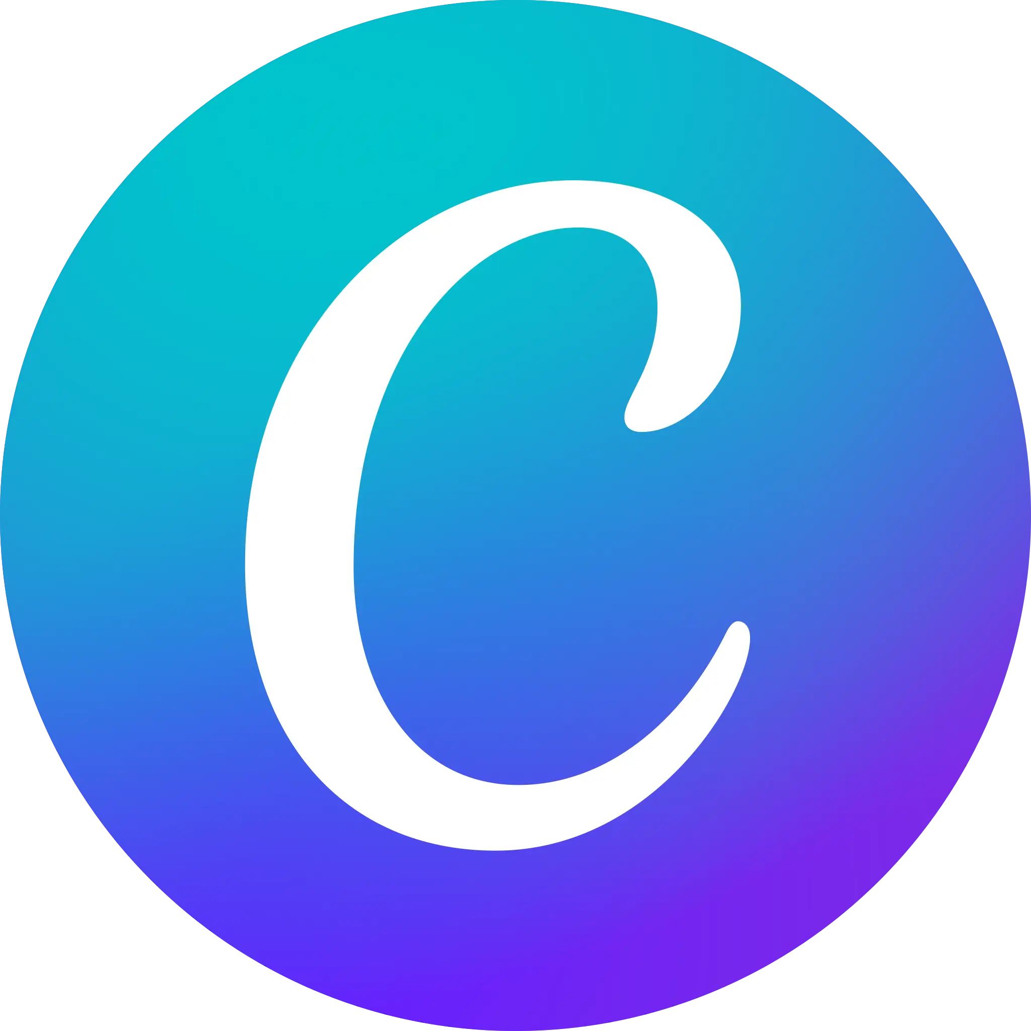 Canva logo in a blue circle with the letter "C" in it used for Social Media Post editing