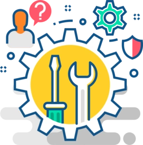 a gear wheel with tools inside of it showcasing Technical SEO