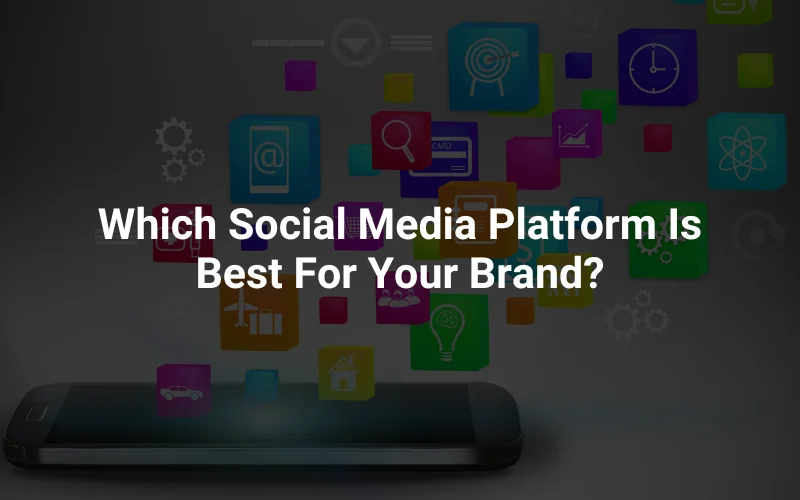 a cell phone with the words which social media platform is best for your brand?