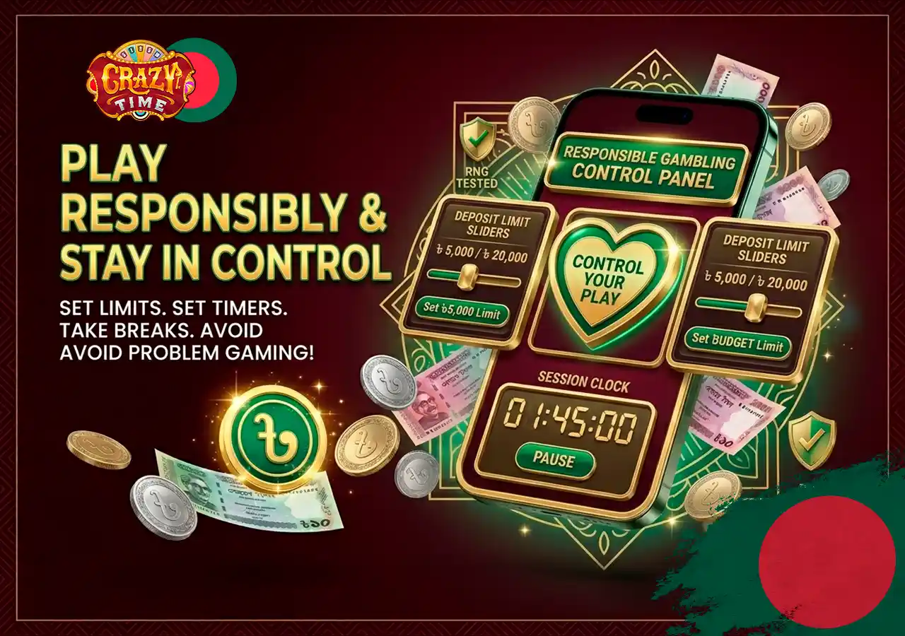 Responsible gambling tools showing deposit limits and self-exclusion controls