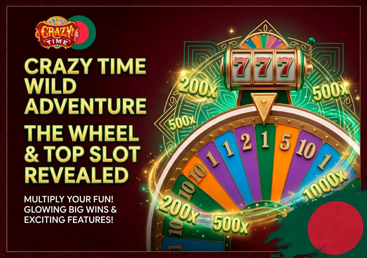 Crazy Time wheel layout breakdown showing Top Slot multiplier combinations